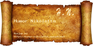 Humor Nikoletta névjegykártya