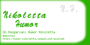 nikoletta humor business card